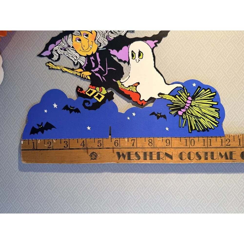 Vintage American Greetings Happy Haunting Halloween Centerpiece Witch Ghost Bat